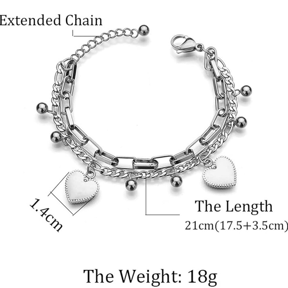 Silver Heart Charm Bracelet